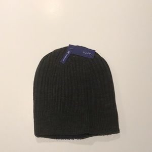 Reversible Knit Hat, Charcoal Gray and Dark Blue